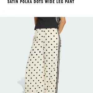 Adidas Women's Polka Dot Satin Pants - Black and White